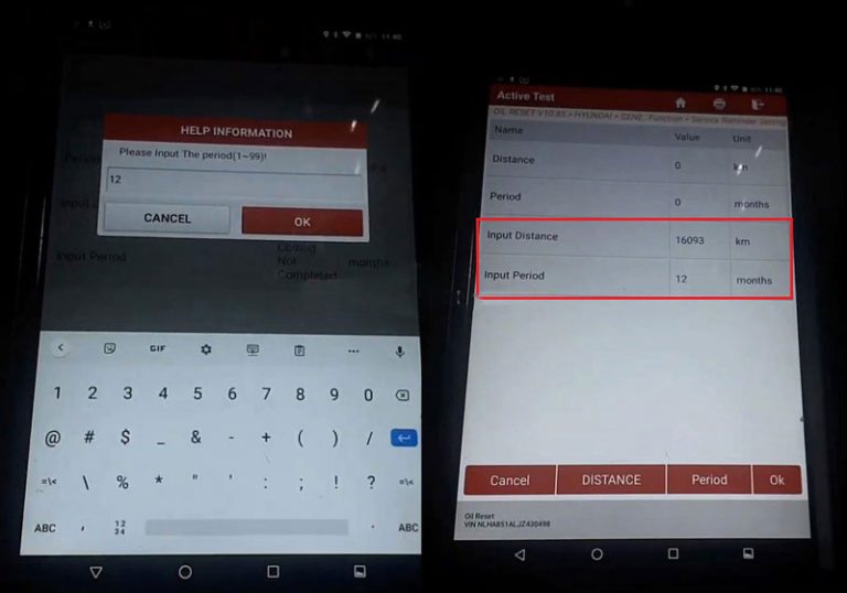How Launch X431 V Set Service Interval for Hyundai i10(IA)