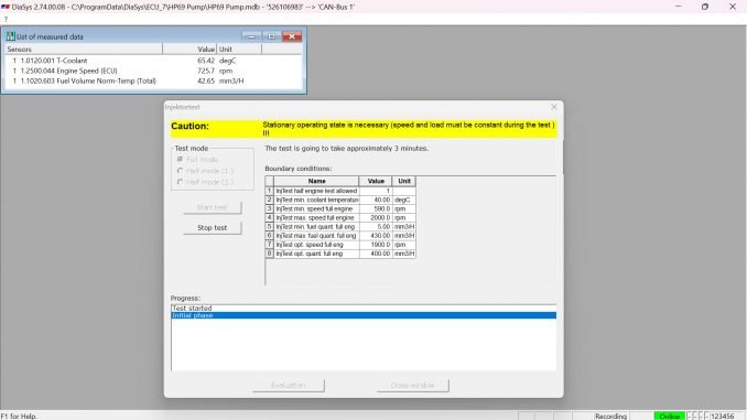 Cylinder Deactivation and Injector Test with DiaSys Dialog System (MTU ...
