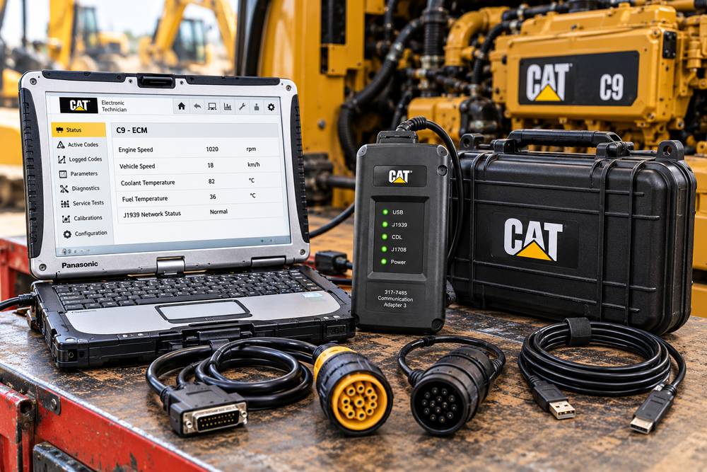 CAT Communication Adapter 3 for Caterpillar C9 diagnostics with CAT ET