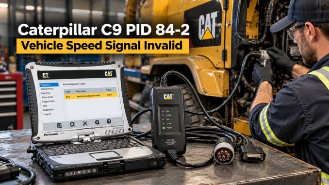 Caterpillar C9 PID 84-2 vehicle speed signal invalid diagnostic test